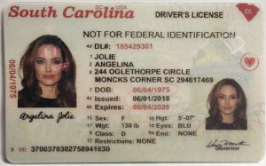 South Carolina Driver License - South Carolina Scannable IDS